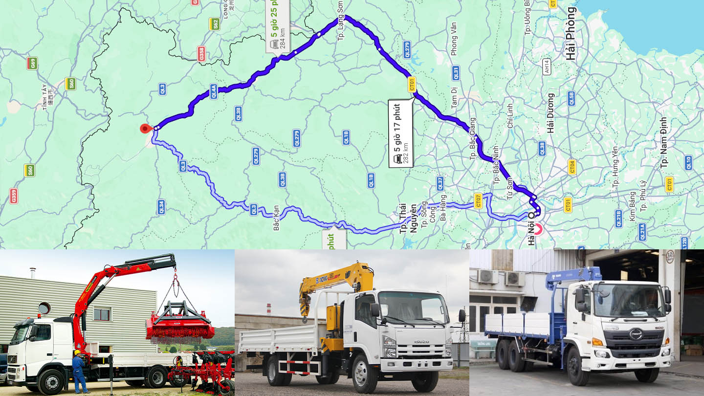 Xe cẩu vận chuyển Hà Nội - Cao Bằng sẵn xe 24/7, phục vụ toàn tuyến, giá minh bạch