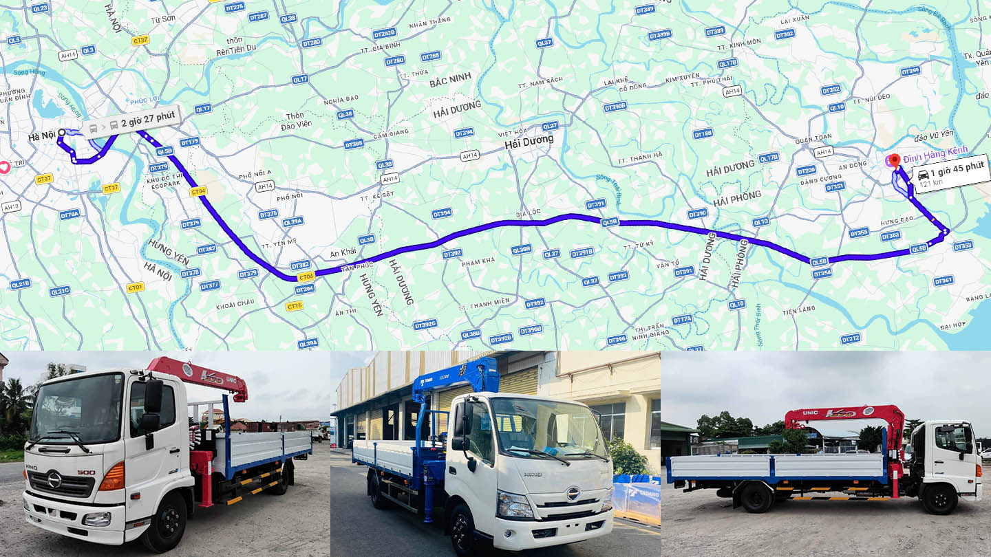 Thuê xe cẩu vận chuyển hàng Hà Nội đi Hải Phòng