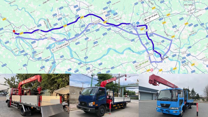 Thuê xe cẩu Hà Nội - Phú Thọ