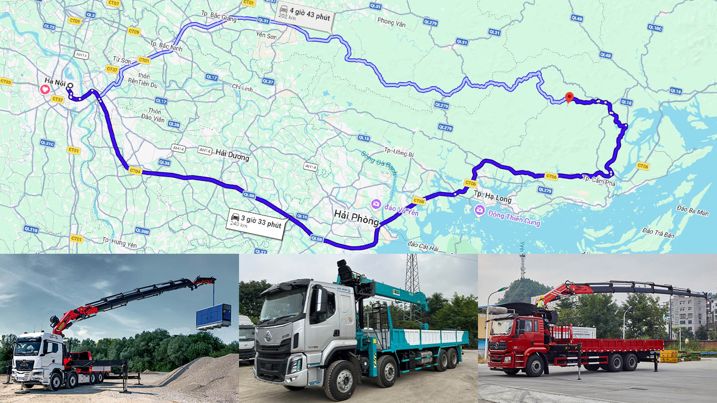 Vận chuyển hàng bằng xe cẩu tuyến Hà Nội - Quảng Ninh chuyên nghiệp