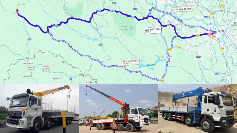 Tại sao chọn xe cẩu tự hành cho tuyến Hà Nội - Sơn La để vận chuyển hàng nặng