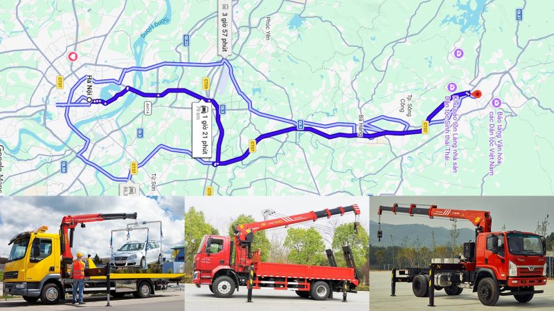 Chọn xe cẩu tự hành vận chuyển tuyến Hà Nội - Thái Nguyên