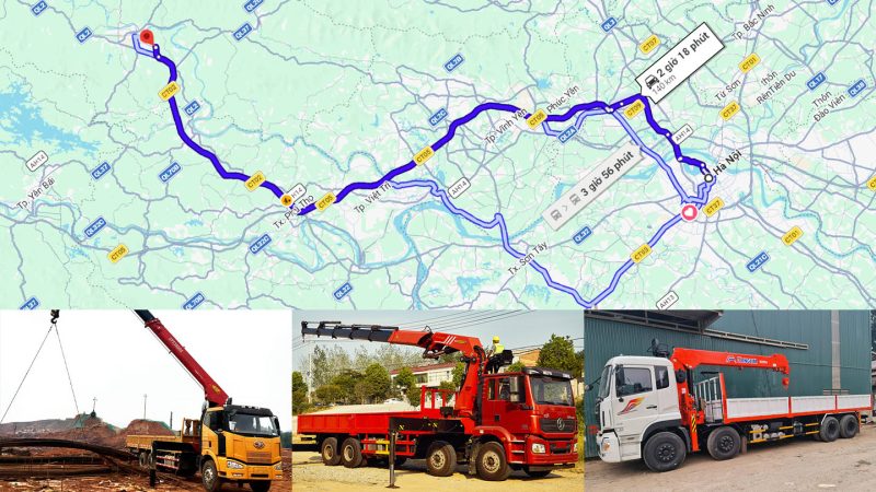 Cẩu nâng hạ & vận chuyển hàng nặng Hà Nội đi Tuyên Quang