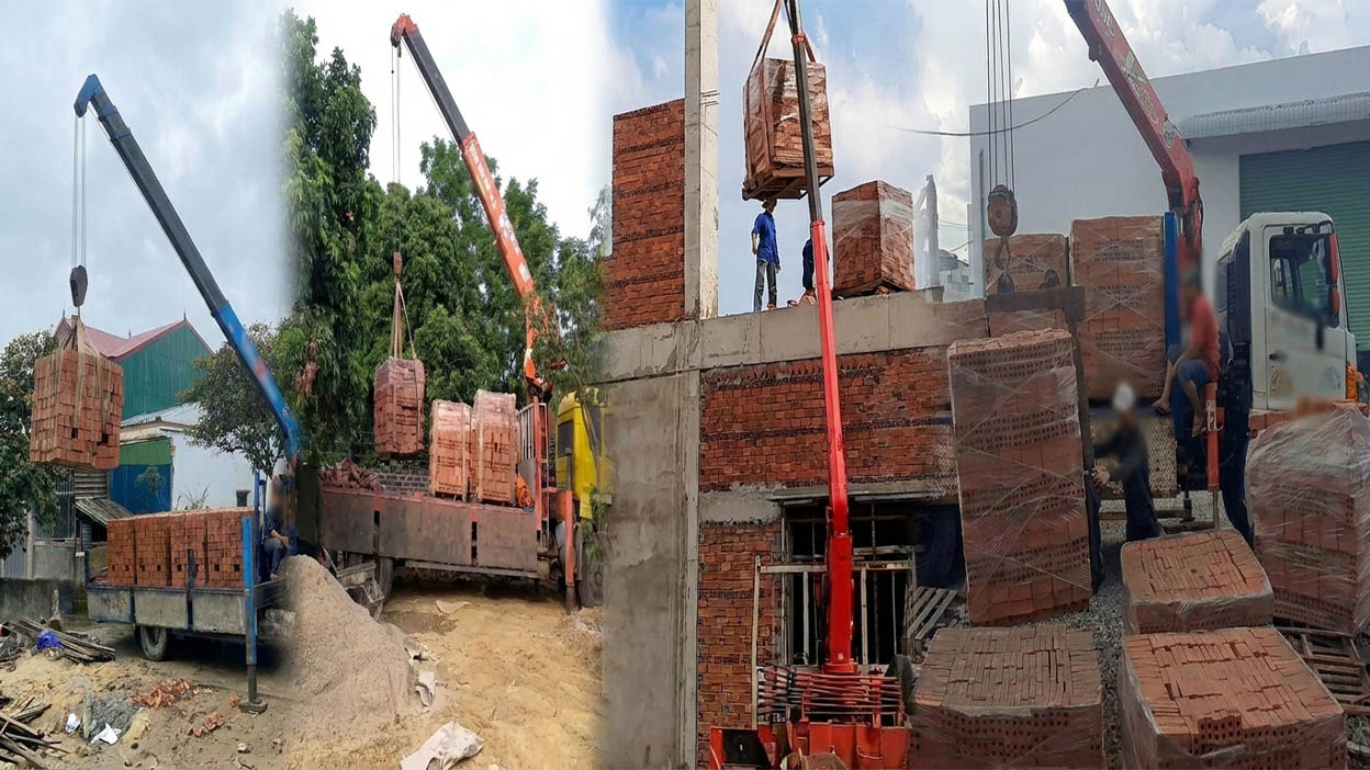Cho thuê xe cẩu gạch chuyên dụng